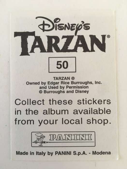 PANINI DISNEY''S - TARZAN  TRADING STICKER - NO. 50