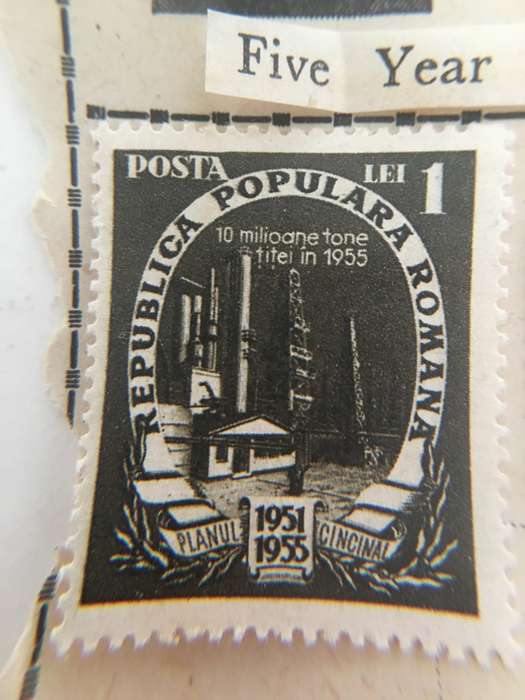 UNUESED  MOUNTED ROUMANIA  5 YEAR PLAN COMMORATIVES STAMPS