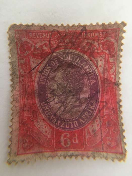 LOVELY USED  KING GEORGE V 1913 REVENUE STAMP 6D