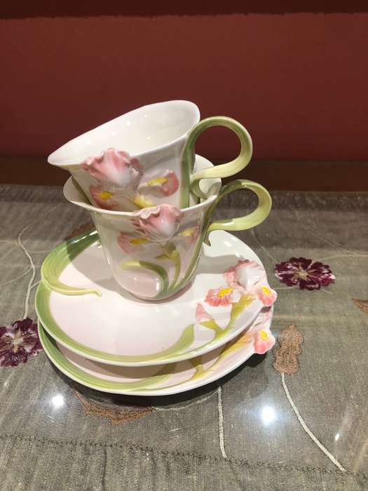 BEAUTIFUL CANNA FLOWER 2 PIECE CUP AND SAUCER DUO