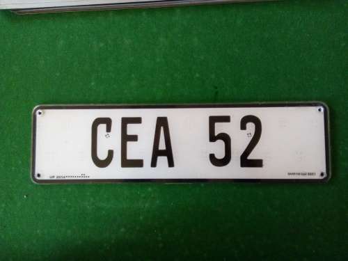 VEHICLE REGISTRATION NUMBER PLATE ..CAPE