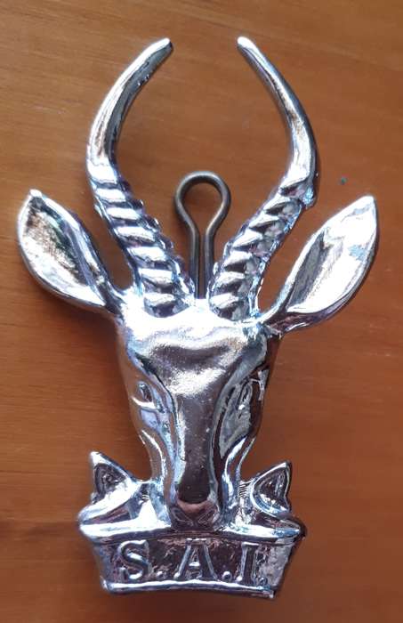 SADF INFANTRY CAP BADGE (LARGE) - LUGS INTACT