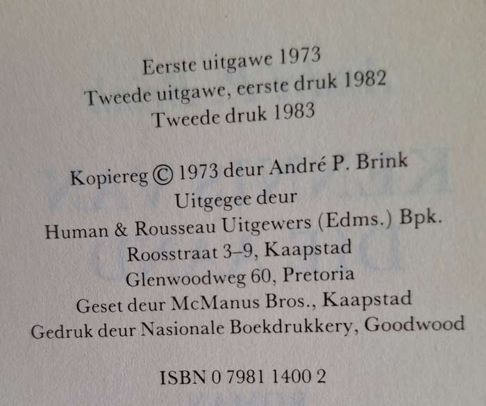 KENNIS VAN DIE AAND - ANDRE P. BRINK - HARDEBAND
