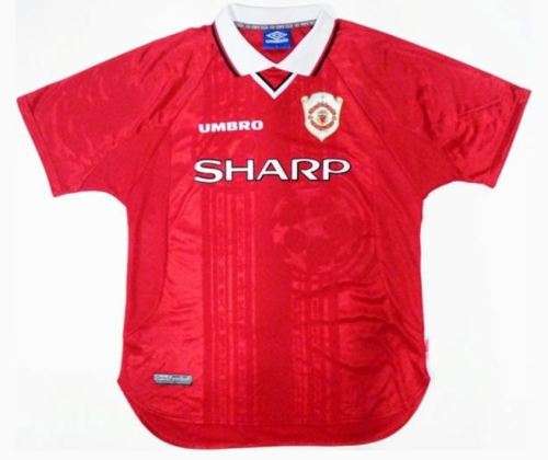 98-99 Manchester United Home Champions League Red Jersey - Large (Retro)