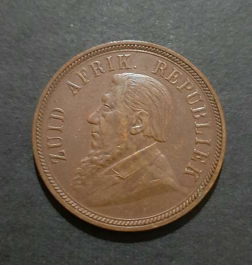 ** 1898 Z.A.R. 1 Penny Kruger Coin (VF/F) .**