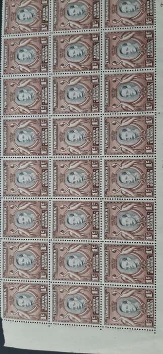 ** 1938 KGVI C/B Tanganyika, Kenya, Uganda 1c Sheet x 30 Stamps. **