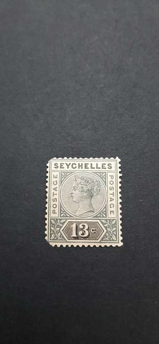 ** 1892 Seychelles Green QV 13 cents Stamp (Used).**
