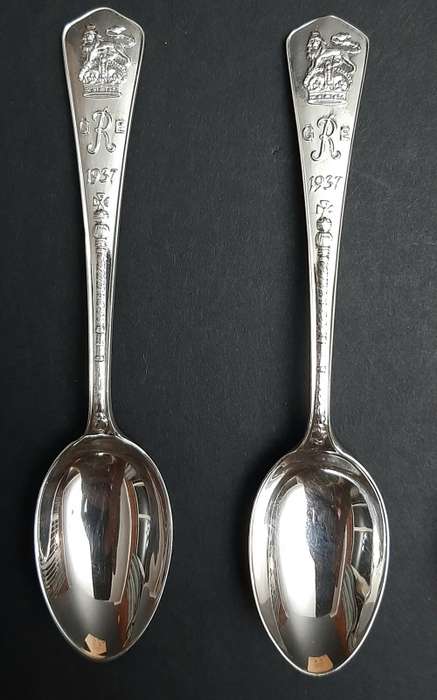 Stunning .925 Sterling Silver 1937 King George VI Coronation Tea Spoon Set (x6)