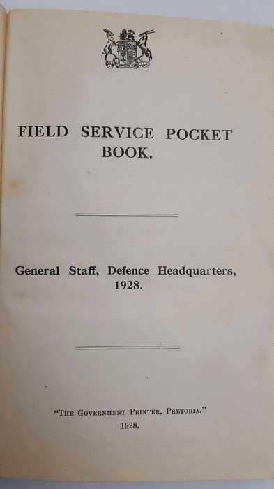 ** 1928 Union Defence Force : Officer`s Field Service Pocket Book and Collar Badge (Inscribed ).**
