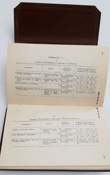 ** 1928 Union Defence Force : Officer`s Field Service Pocket Book and Collar Badge (Inscribed ).**