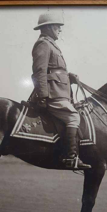 1930s Special Service Battalion (SSB) Mounted Officer Large Framed Photograph