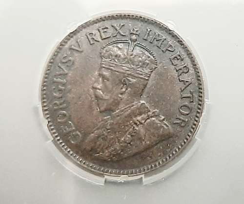 ** SANGS Slabbed : 1928 South Africa ¼ Penny Coin (AU58).**