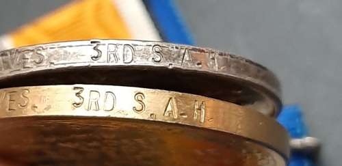 WW1 .925 silver British War Medal and Victory Medal with silk ribbons (3rd South African Horse)