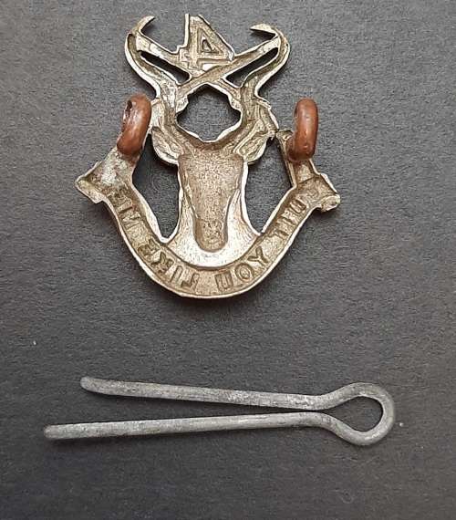 ** SCARCE: 1903-05   4th Battalion Transvaal School Cadets Collar Badge w/ Pin.**