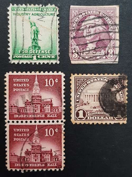 ** Lot 1920 - 1950 U.S. Postage Stamps x 5 (USED).**