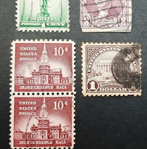 ** Lot 1920 - 1950 U.S. Postage Stamps x 5 (USED).**