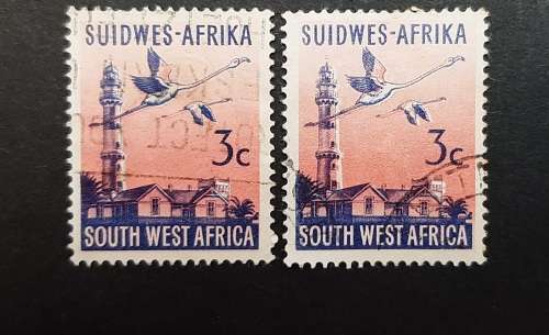 1961 South-West Africa 3c Lesser Flamingo Stamps x2