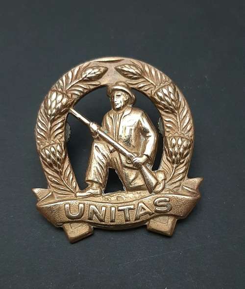 ** 1960s SADF Commando Officer`s Cap Badge w/ Screw Lugs (5cm x 4.5cm).**