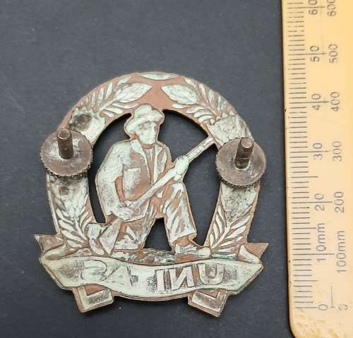 ** 1960s SADF Commando Officer`s Cap Badge w/ Screw Lugs (5cm x 4.5cm).**