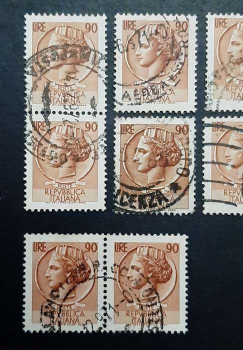 ** 1954 Italy Republic 90 Lire Stamps x10 (USED).**