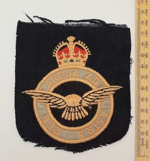 ** WW2 Royal Air Force Other Ranks` Embroidered Blazer Pocket Badge (12cm x 11cm).**