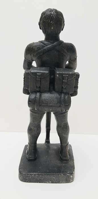 ** Rhodesian Bush War: 1970s Fireforce `Troopie` Soapstone Statuette (26cm) [ Repaired ].**
