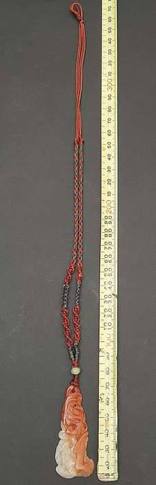 Chinese White `Mutton Fat` Jade (Yu) Fenghuang  Pendant (8.75g).