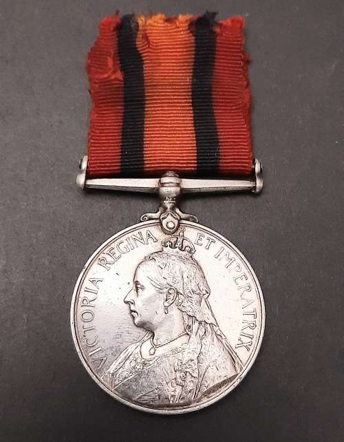 ** RARE: Boer War att. Cape Infantry Queen`s South Africa Medal w/ Silk Ribbon(Suspender Repaired)**