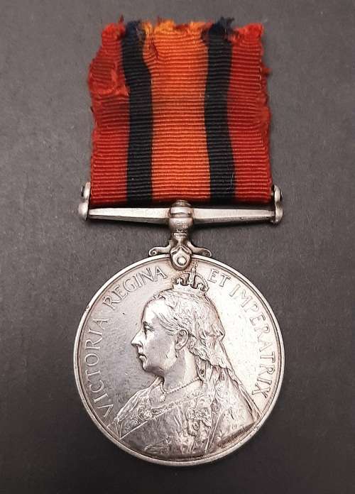 ** RARE: Boer War att. Cape Infantry Queen`s South Africa Medal w/ Silk Ribbon(Suspender Repaired)**