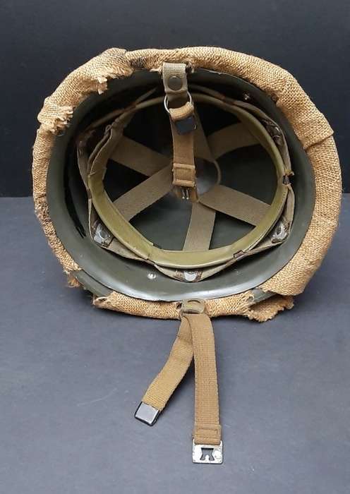 ** Border War : 1970s SADF Steel Helmet w/ Camouflage Hessian Cover (USED).**