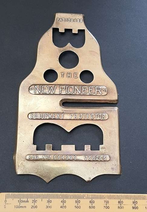 WW1 New Pioneer 1918 Pattern Equipment Protector Brass Panel 15cm x 8cm