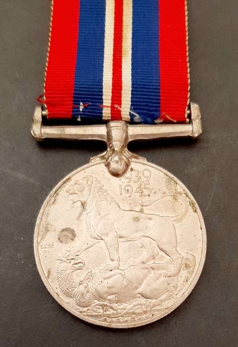 WW2 British 1939-45 Medal with Ribbon attached - Native Soldier