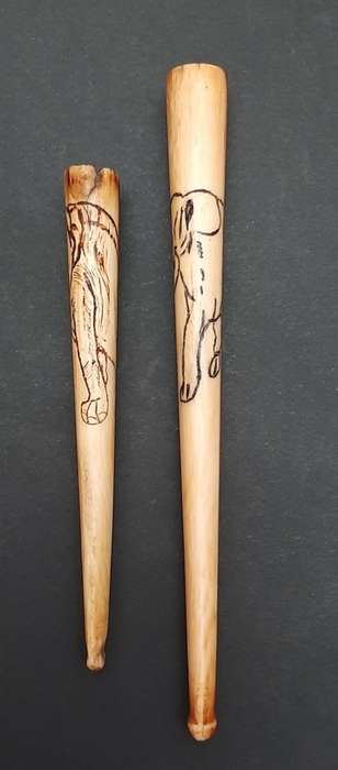Early 20th Century  `Asian Elephant` Pair Cigarette Holders (x2).