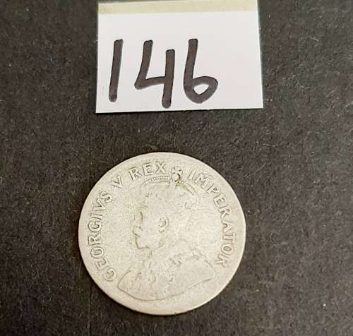 ** 1929 KGV South Africa 3d  .800 Silver  Coin (VF/F).**