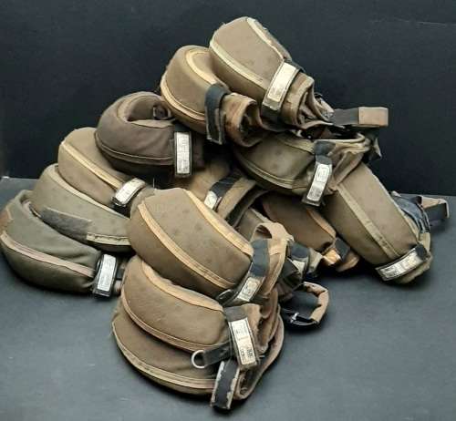 BID PER ITEM : 1980s Ratel AFV Padded Helmet Liners by Grinel (TOTAL: x 16).