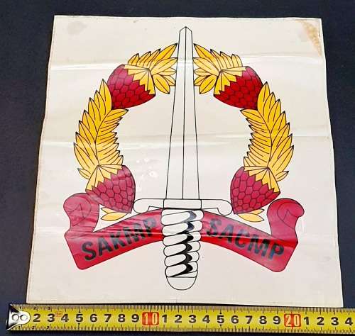 **Border War: 1980s UNISSUED Corps of Military Police Large Vehicle Decal / Sticker (24cm x 24cm).**