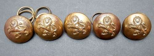 ** RARE: 1920s Kenya Defence Force Cap Badge & 5 x Tunic Buttons (Firmin, London).**