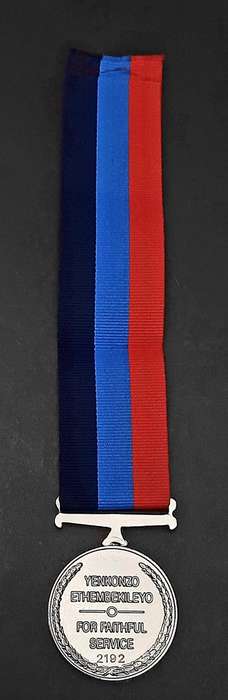 ** Pre-1994 Transkei Military Rule Silver 10 Year Medal w/ Ribbon(2192).**