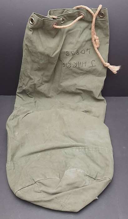 Rhodesian Bush War Army Green Duffle Bag (Soldier Inscribed)