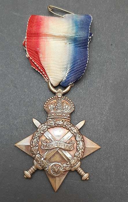 WW1 1914-15 Star & .925 Silver British War Medal with Silk Ribbons (5th S.A.M.R)