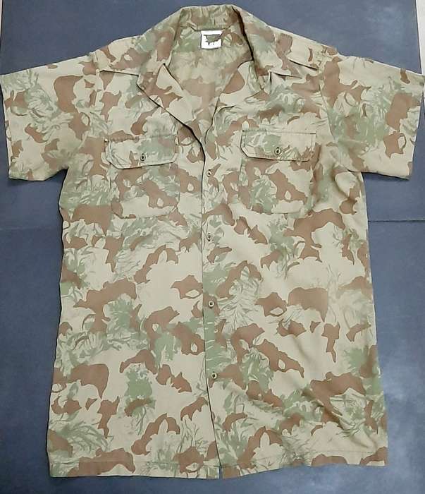 Border War 1980s S.A.P 2nd Pattern Camouflage Short Sleeve Shirt (Large)