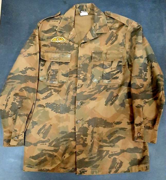 **Border War : 1980s S.A. Railway Police National Task Force Camouflage L/S Shirt w/ Para Wings **