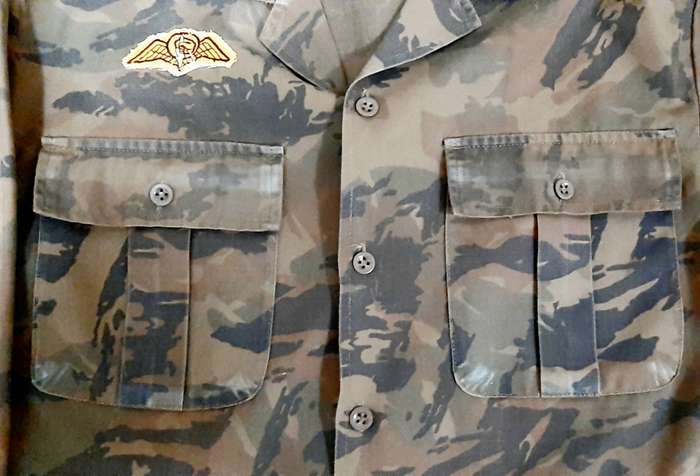 **Border War : 1980s S.A. Railway Police National Task Force Camouflage L/S Shirt w/ Para Wings **