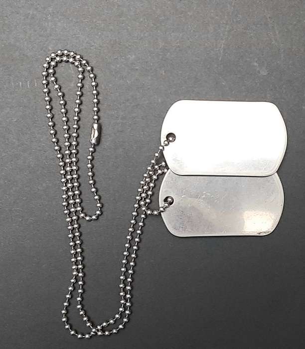 **Border War : 1980s SADF Unissued ` Dog Tags` Identity Discs w/ Chain**