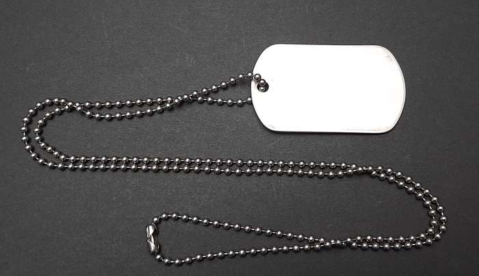 **Border War : 1980s SADF Identity Disc / ` Dog Tag` w/ Chain x1 **