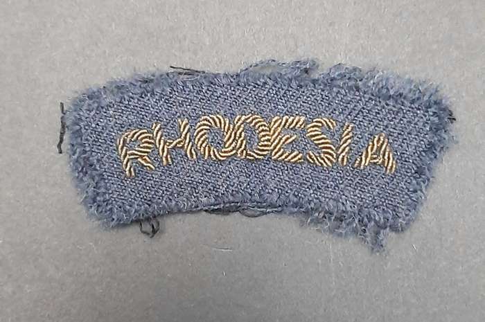 ** RARE: WW2 Royal Rhodesian Air Force: Bullion Shoulder Title x1**