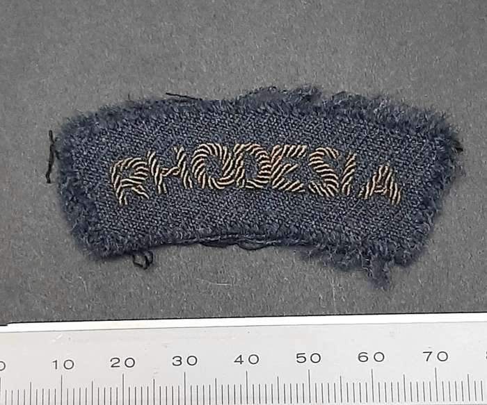 ** RARE: WW2 Royal Rhodesian Air Force: Bullion Shoulder Title x1**