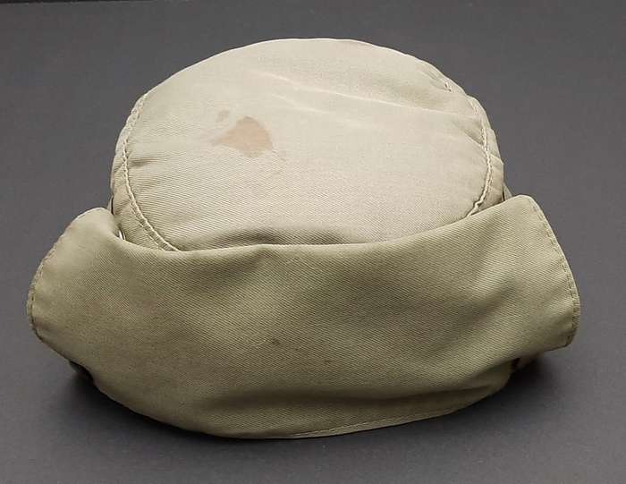 **Border War : 1980s Koevoet Olive Drab Flap Cap w/ Bloodstains .**