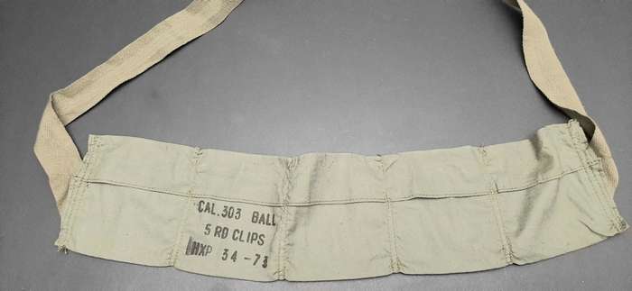 **Rhodesian Bush War: 1970s Rhodesian Guard Force .303 Webbing 5 Pocket Bandolier**