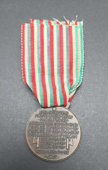Rare 1936 Italian Fascist `Corpo d`Armata Eritreo` Medal with Ribbon